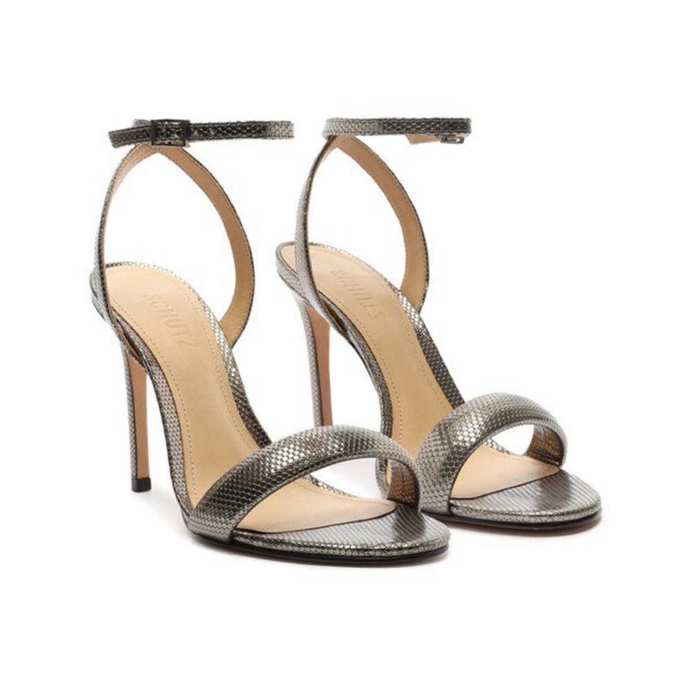 SCHUTZ Anelize metallic leather sandal US 8.5